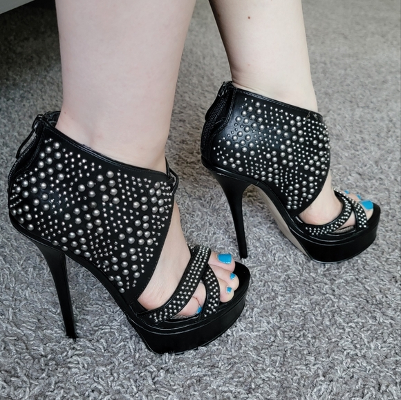 Bebe Black High Heels Platforms - Picture 1 of 7